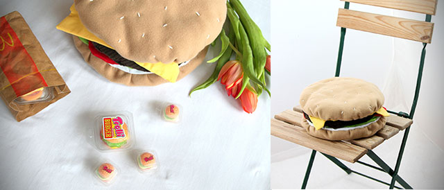 DIY Burgerkissen für Kopf und Stuhl