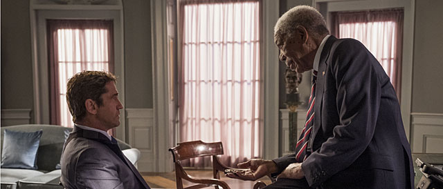 Gerard Butler und Morgan Freeman in "Angel Has Fallen"